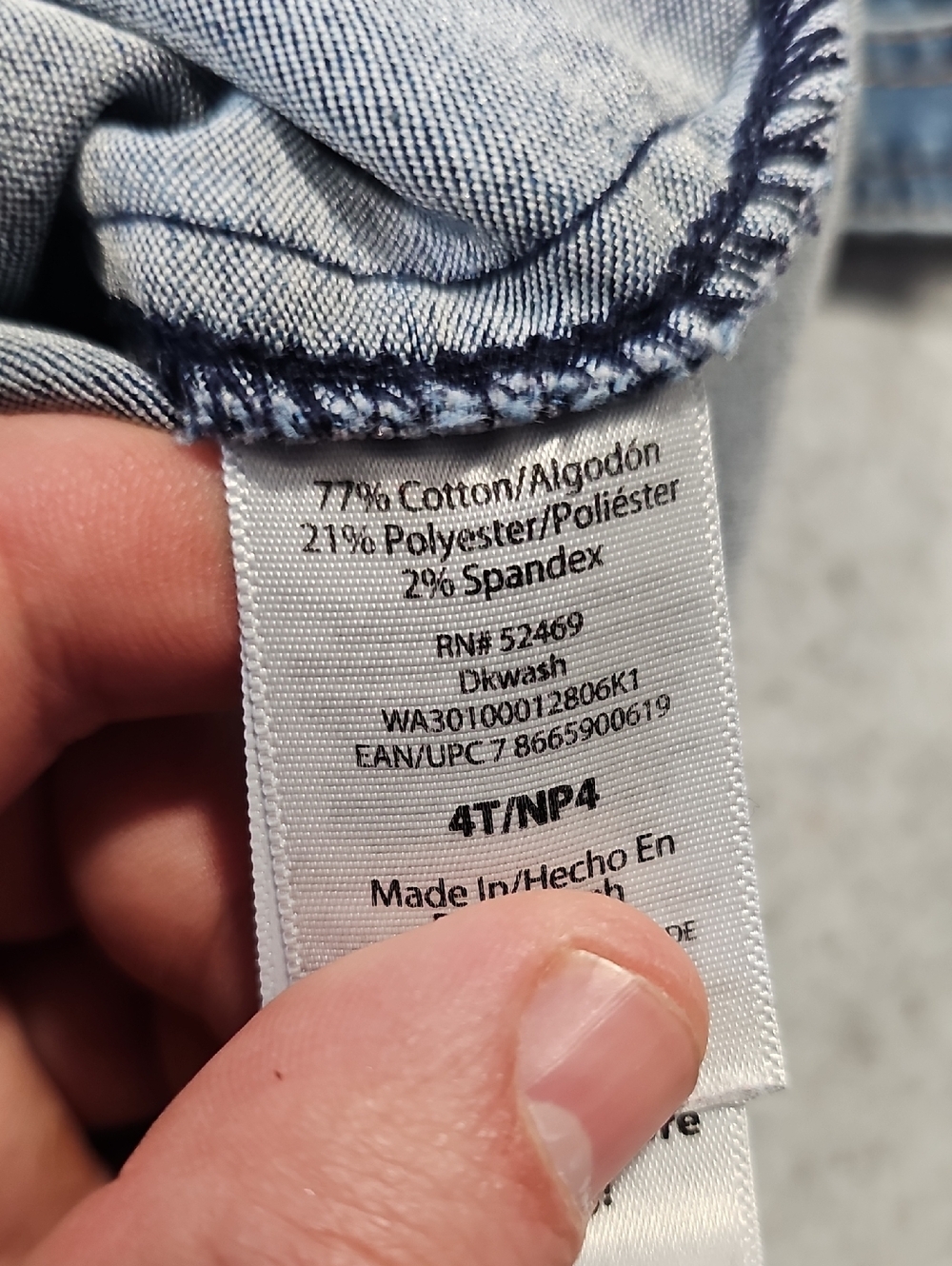 wonder nation 4T Blue Denim Button-Front Overall Dress - Picture 4 of 4